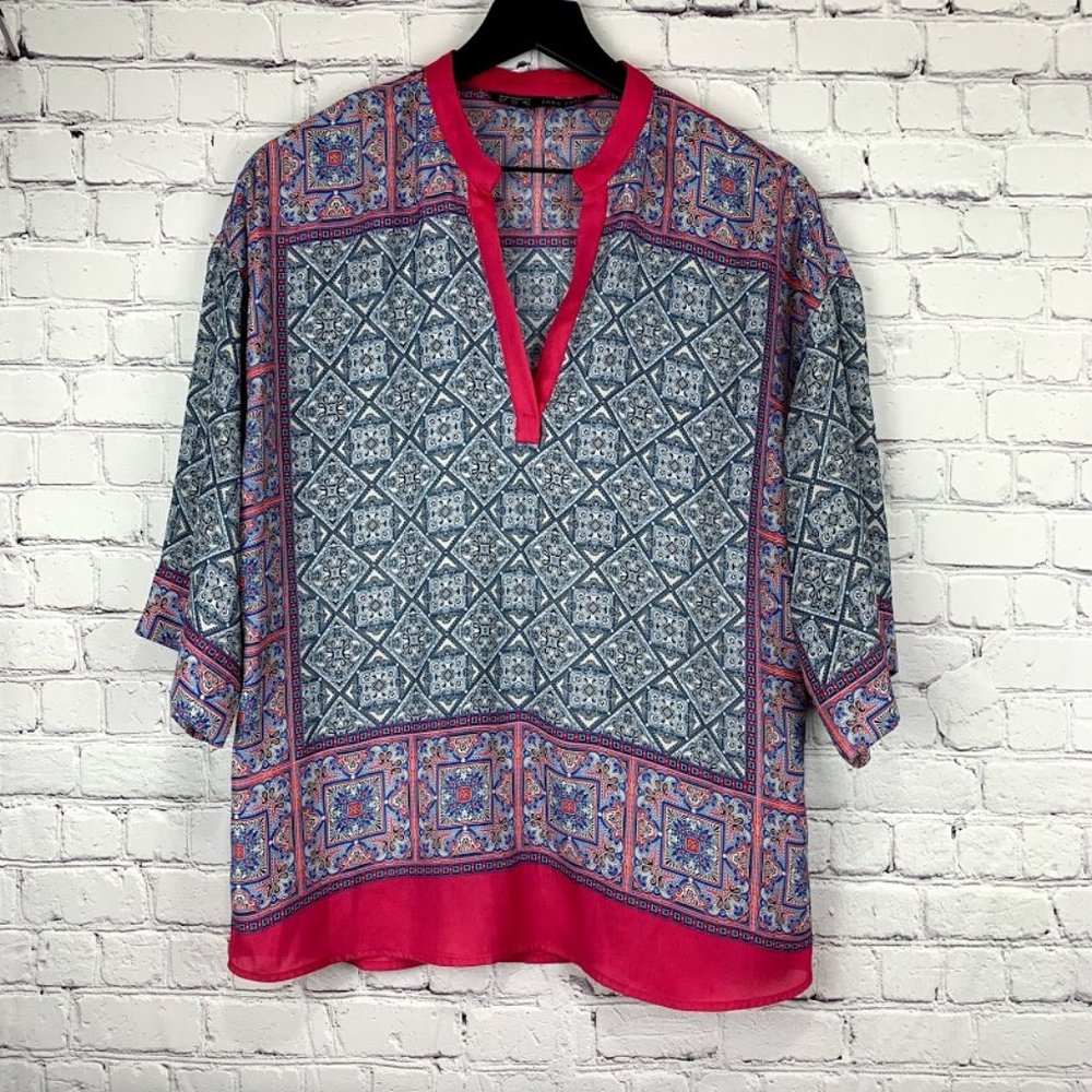 Zara Basic V-Neck Bohemian Style Tunic XS